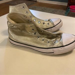 Gold Converse High Tops